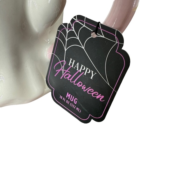 Halloween Eyelash Blush Ghost Mug Pink Pumpkin 18oz Global Design Connections - Picture 6 of 14